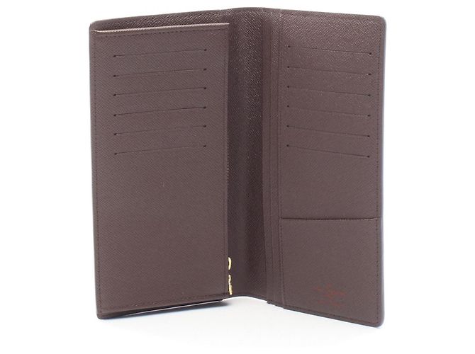 Louis Vuitton Portefeuille Brazza Damier Ebene Bi-fold Long Wallet Marrone - vista 3