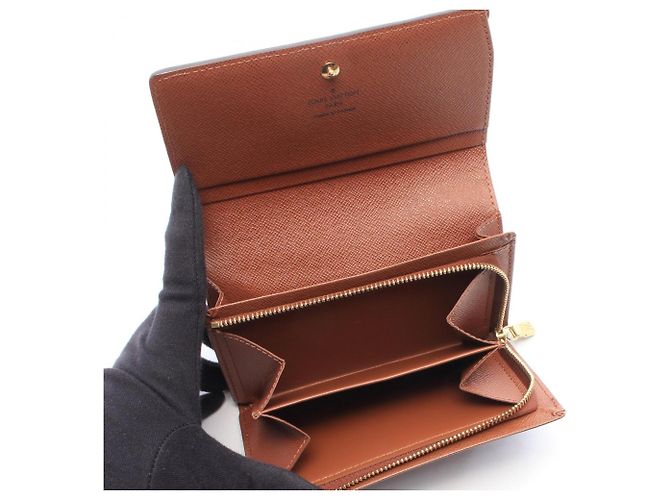 Cartera bi-fold de cuero marrón Louis Vuitton Castaño - vista 3