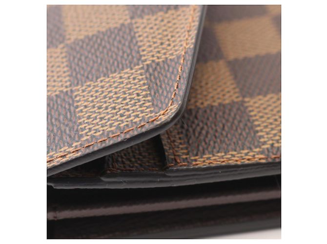 Louis Vuitton Portefeuille Sarah Damier Ebene Bi-fold Long Wallet Marrone - vista 10