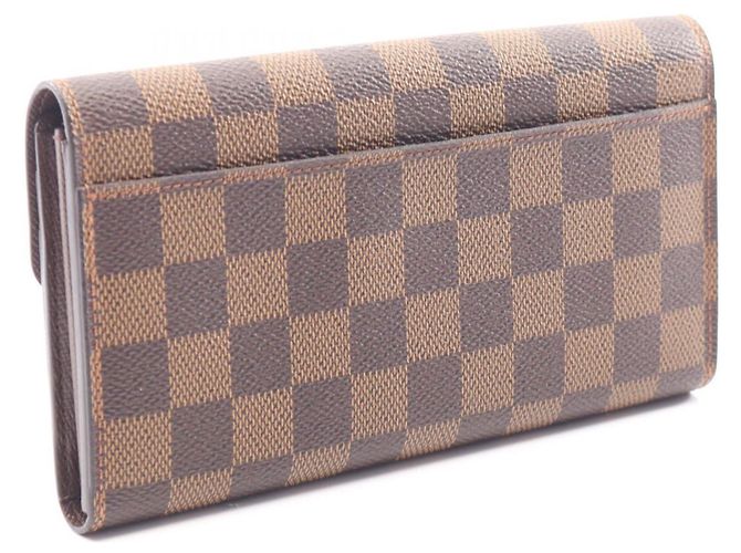 Louis Vuitton Portefeuille Sarah Damier Ebene Bi-fold Long Wallet Marrone - vista 2