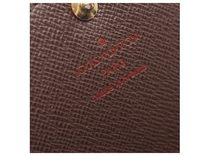 Louis Vuitton Portefeuille Sarah Damier Ebene Bi-fold Long Wallet Marrone - vista 4