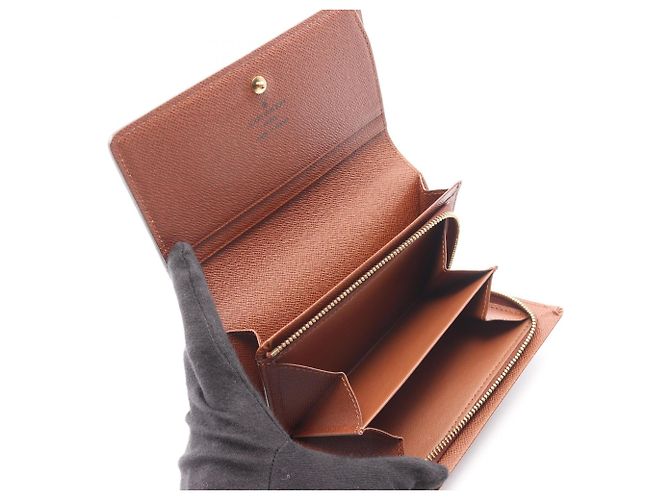 Cartera bi-fold de cuero marrón Louis Vuitton Castaño - vista 3