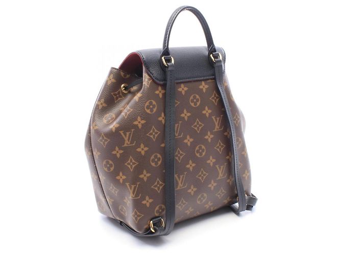 Zaino/Borsa Louis Vuitton Montsouris NM PM Monogram Marrone Nero - vista 2
