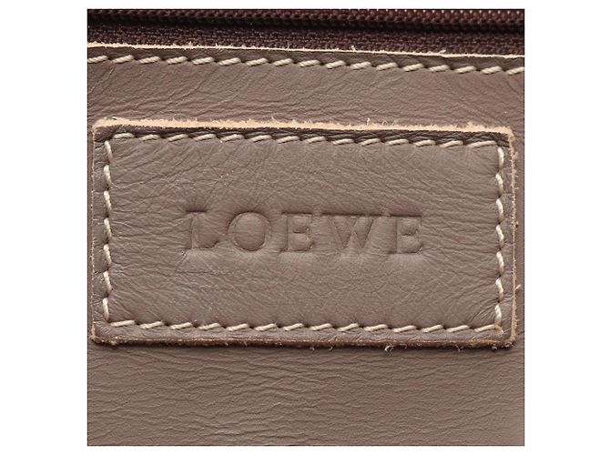 Borsa Tote Loewe Anagram Traforata Beige - vista 4