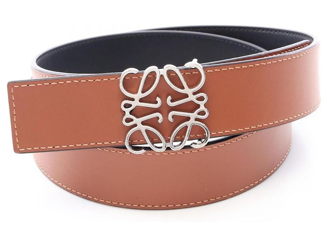 Cinturón de piel reversible Anagram Loewe para mujer Castaño Negro - vista 5