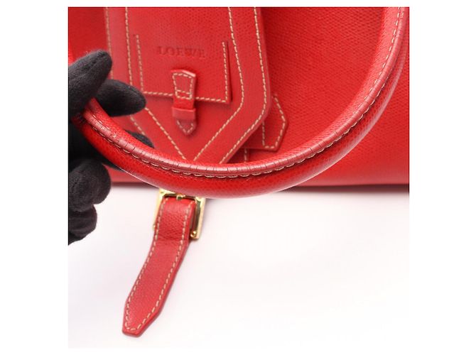 Borsa a mano Loewe Traveler Bowling Rosso - vista 10