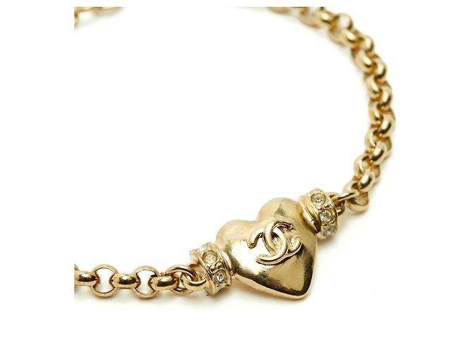 Chanel Bracelet Coeur 2024 Heart Chain CC Bracelet D'oro - vista 2