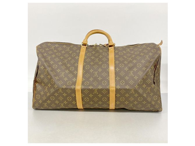 Borsa Louis Vuitton Brown Boston Monogram Keepall 60 Marrone - vista 17