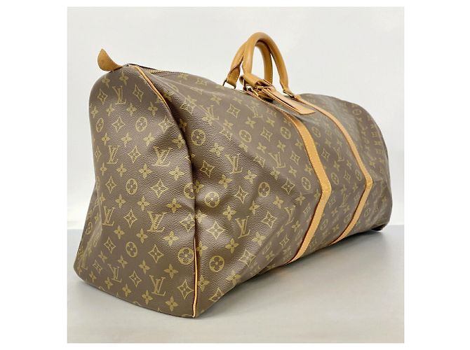 Borsa Louis Vuitton Brown Boston Monogram Keepall 60 Marrone - vista 2