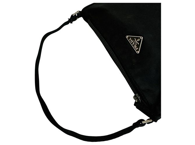 Mini borsa Prada Triangle Plate Pouch Nero - vista 5