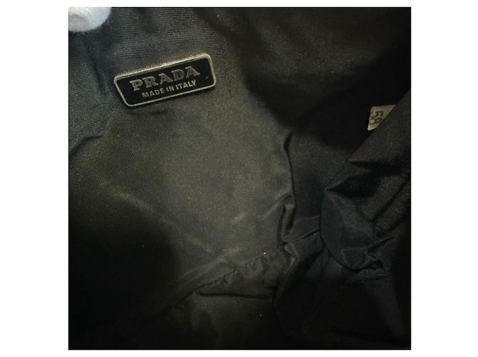 Mini borsa Prada Triangle Plate Pouch Nero - vista 7