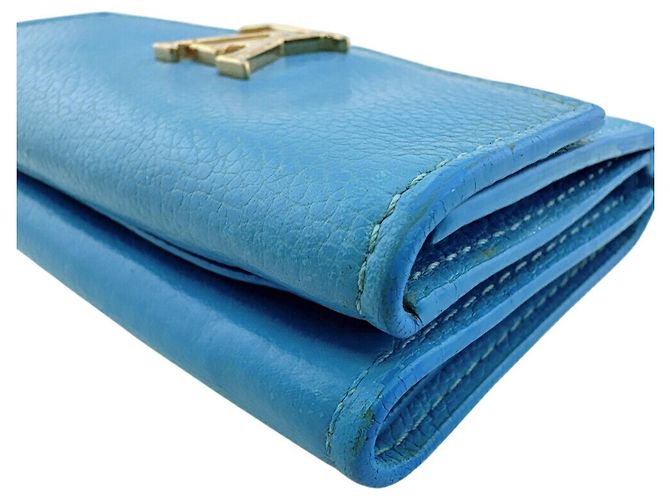Louis Vuitton M81157 Portefeuille Lock Mini Taurillon Tri-fold Wallet Blu - vista 6