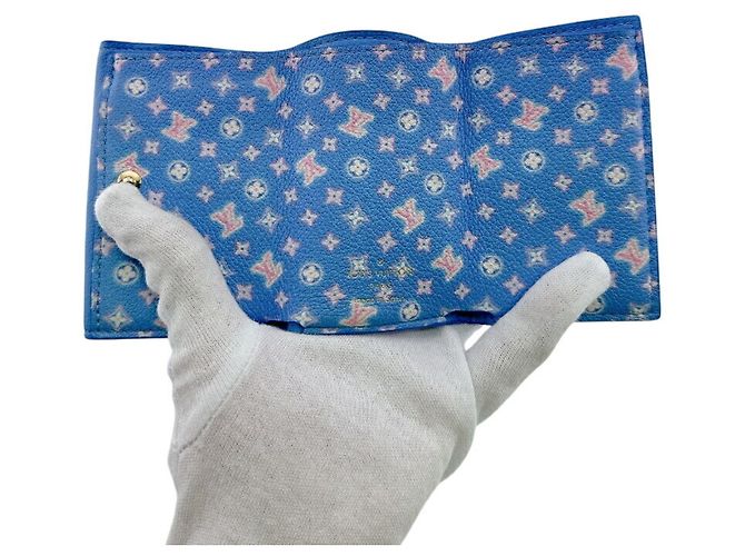 Louis Vuitton M81157 Portefeuille Lock Mini Taurillon Tri-fold Wallet Blu - vista 9