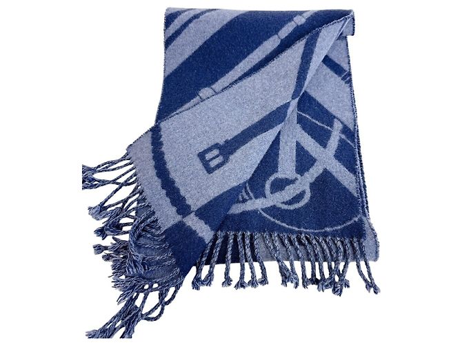 Hermès Foulard Hermes Clic Clac in Navy Blu navy - vista 5
