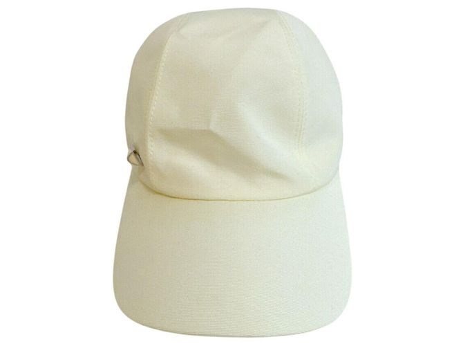 Hermès Cappello Sellier con Bottone Hermes in White Bianco - vista 2