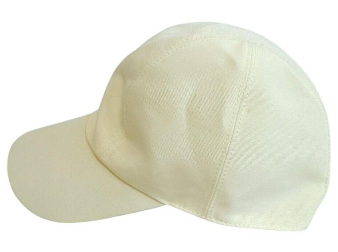 Hermès Cappello Sellier con Bottone Hermes in White Bianco - vista 4