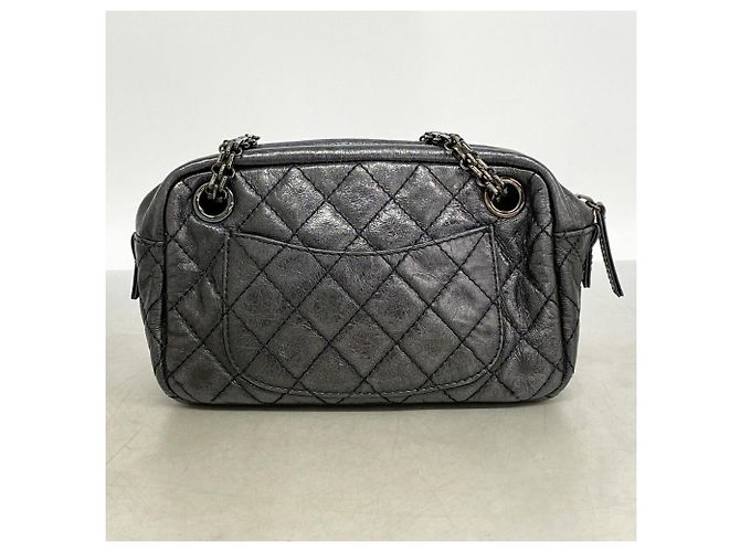 Borsa a tracolla Chanel 2.55 in pelle matelassé nera Nero - vista 10