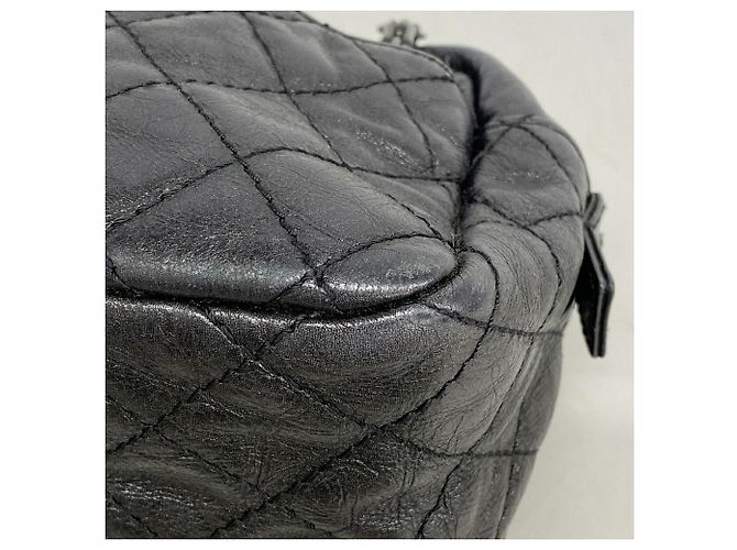 Borsa a tracolla Chanel 2.55 in pelle matelassé nera Nero - vista 6