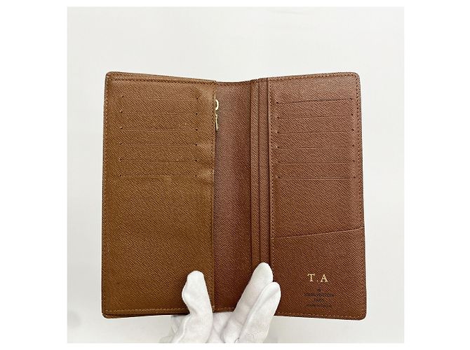 Louis Vuitton Monogram Portefeuille Brazza Long Wallet Marrone - vista 3