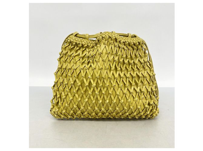 Borsa a tracolla Chanel in pelle verde chiaro - vista 9