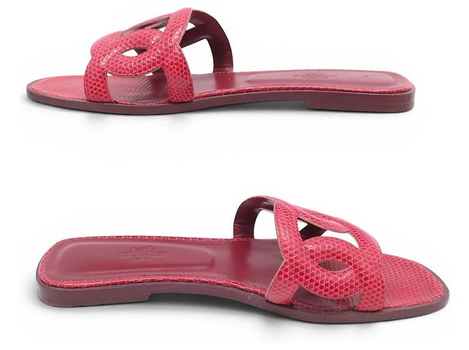Hermès HERMES ALOHA MULES H182210Z ROSA ECHTLIZARDLEDER 39 LIZARD SHOES Pink - Ansicht 2
