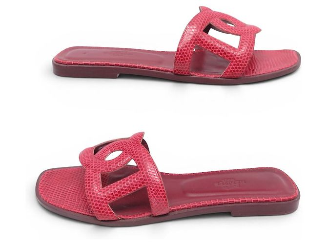 Hermès HERMES ALOHA MULES H182210Z ROSA ECHTLIZARDLEDER 39 LIZARD SHOES Pink - Ansicht 3