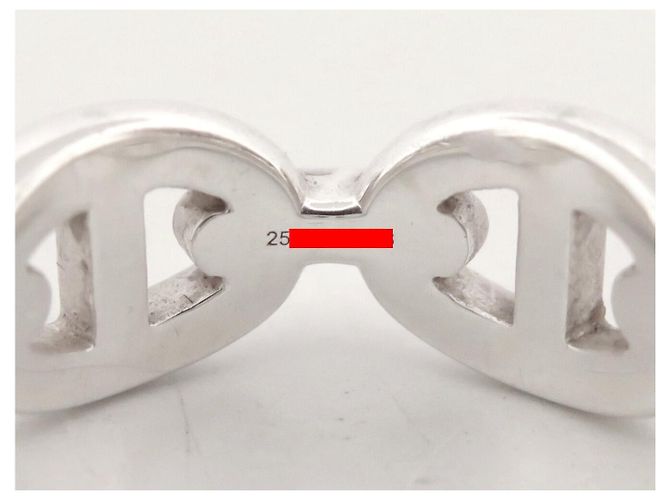 Ring Hermès ANELLO HERMES CHAINE D'ANCRE ENCHAINEE PM H109507B 52 ARGENTO 925 5.5GR - vista 6