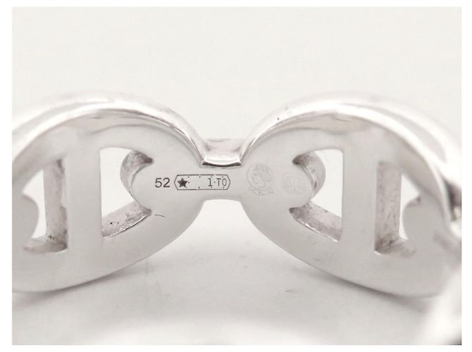 Ring Hermès ANELLO HERMES CHAINE D'ANCRE ENCHAINEE PM H109507B 52 ARGENTO 925 5.5GR - vista 7