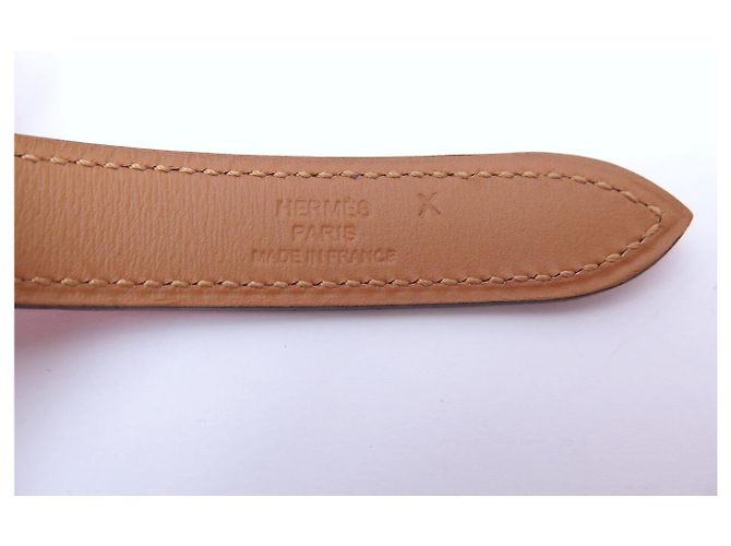 Hermès NEUER HERMES ETRIVIERE GÜRTEL 18MM H064087CK SWIFT LEDER CAPUCINE T95 BELT Rot - Ansicht 13