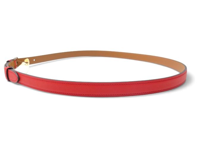 Hermès NEUER HERMES ETRIVIERE GÜRTEL 18MM H064087CK SWIFT LEDER CAPUCINE T95 BELT Rot - Ansicht 2