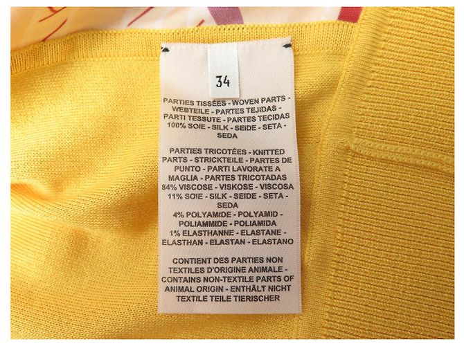 Hermès NEUER HERMES TATERSALES ZIGZAG PULLOVER GR. 34 XS TWILL SEIDE MIMOSENGELB - Ansicht 10