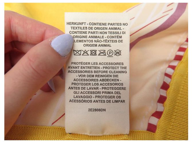 Hermès NEUER HERMES TATERSALES ZIGZAG PULLOVER GR. 34 XS TWILL SEIDE MIMOSENGELB - Ansicht 11