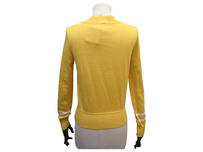Hermès NEUER HERMES TATERSALES ZIGZAG PULLOVER GR. 34 XS TWILL SEIDE MIMOSENGELB - Ansicht 3