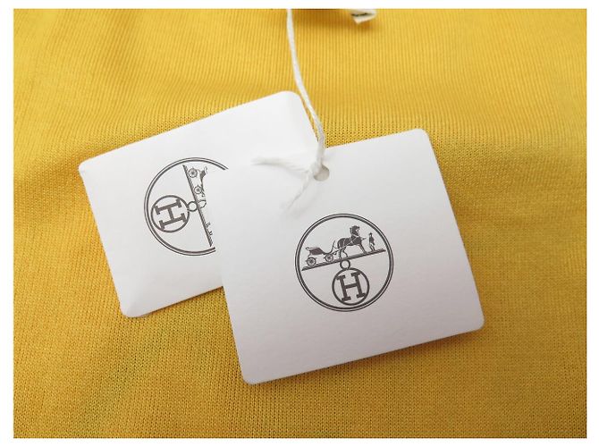 Hermès NEUER HERMES TATERSALES ZIGZAG PULLOVER GR. 34 XS TWILL SEIDE MIMOSENGELB - Ansicht 6