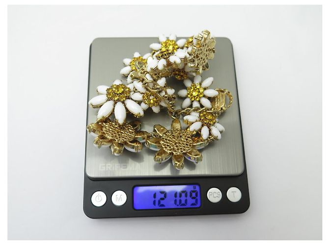 NUOVO SET COLLANA + ORECCHINI DOLCE & GABBANA DAISY FLEURS Bianco - vista 3