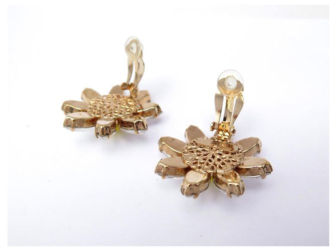 NEU DOLCE & GABBANA DAISY KRISTALLBLUMEN HALSKETTE + OHRRINGE Golden - Ansicht 10