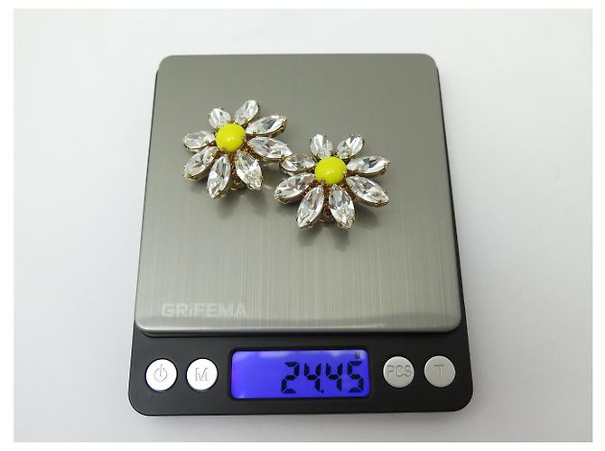 NEU DOLCE & GABBANA DAISY KRISTALLBLUMEN HALSKETTE + OHRRINGE Golden - Ansicht 12