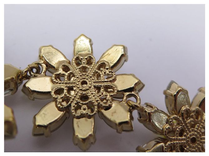 NEU DOLCE & GABBANA DAISY KRISTALLBLUMEN HALSKETTE + OHRRINGE Golden - Ansicht 16