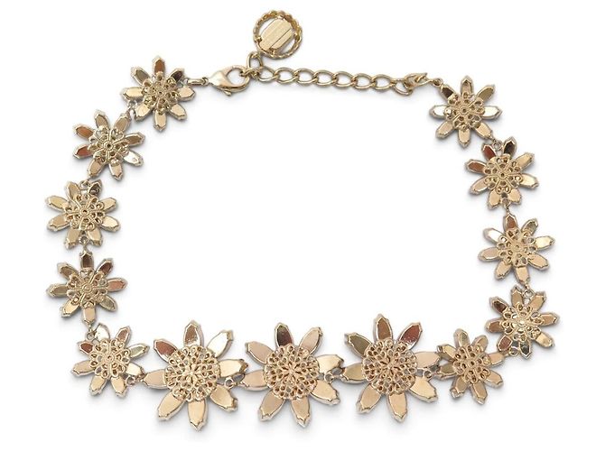 NEU DOLCE & GABBANA DAISY KRISTALLBLUMEN HALSKETTE + OHRRINGE Golden - Ansicht 2
