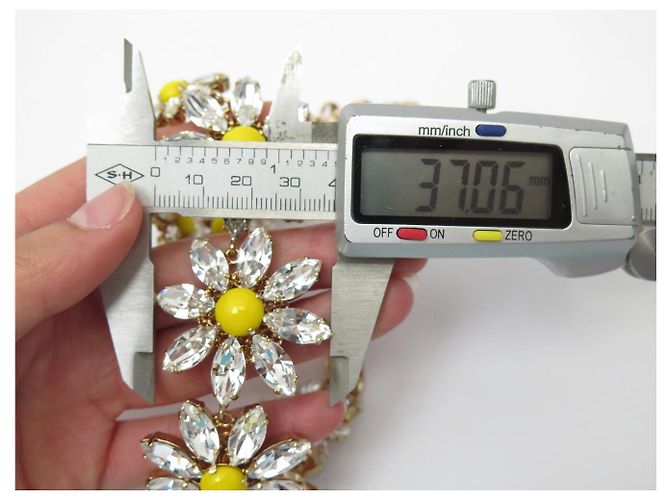 NEU DOLCE & GABBANA DAISY KRISTALLBLUMEN HALSKETTE + OHRRINGE Golden - Ansicht 5