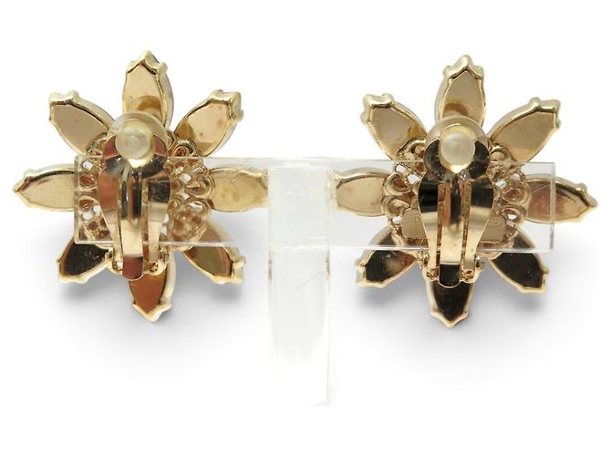 NEU DOLCE & GABBANA DAISY KRISTALLBLUMEN HALSKETTE + OHRRINGE Golden - Ansicht 8