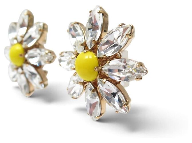 NEU DOLCE & GABBANA DAISY KRISTALLBLUMEN HALSKETTE + OHRRINGE Golden - Ansicht 9