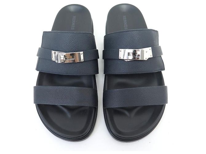 Hermès NEUE HERMES JACKSON SANDALEN H242949Z 41 EPSOM LEDER BLAU SHOES Marineblau - Ansicht 7
