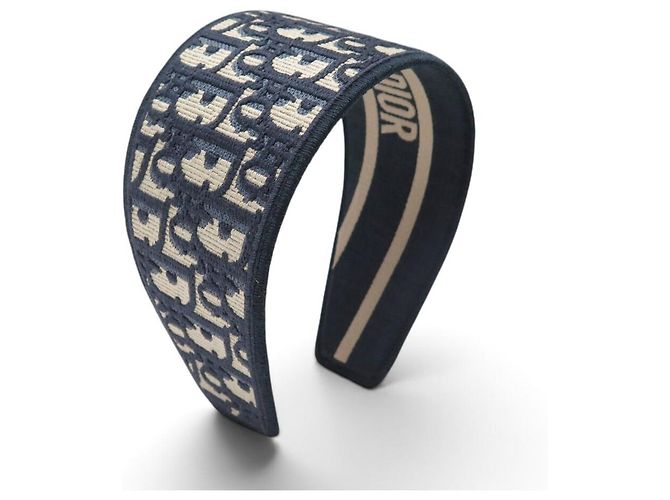 NEW CHRISTIAN DIOR HEADBAND OBLIQUE CANVAS NAVY BLUE - view 2
