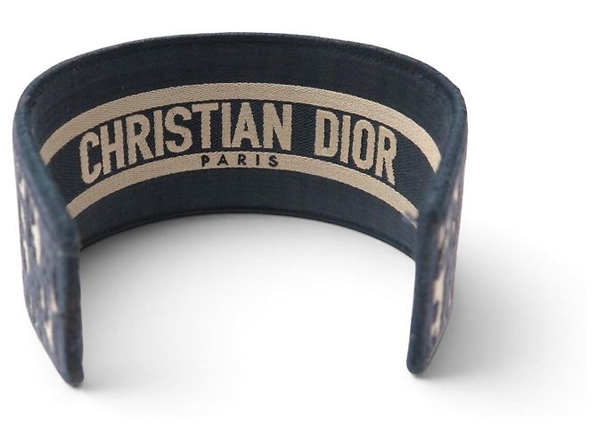 NEW CHRISTIAN DIOR HEADBAND OBLIQUE CANVAS NAVY BLUE - view 3