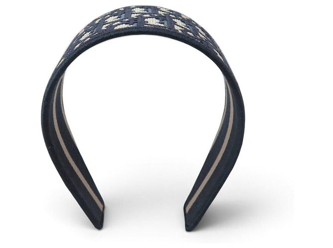NEW CHRISTIAN DIOR HEADBAND OBLIQUE CANVAS NAVY BLUE - view 4