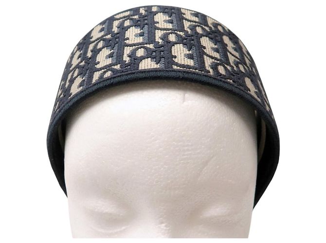 NEW CHRISTIAN DIOR HEADBAND OBLIQUE CANVAS NAVY BLUE - view 6