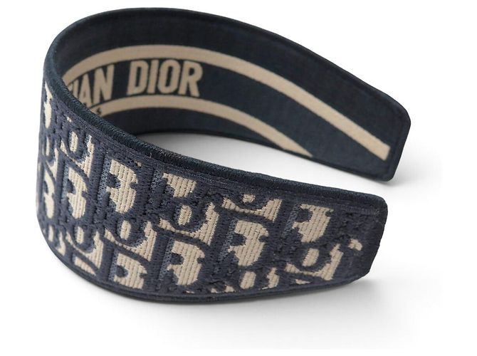 NEW CHRISTIAN DIOR HEADBAND OBLIQUE CANVAS NAVY BLUE - view 8