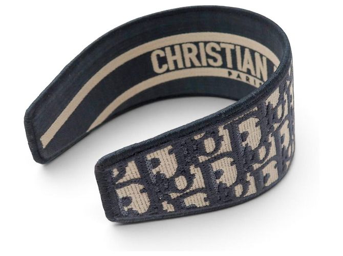 NEW CHRISTIAN DIOR HEADBAND OBLIQUE CANVAS NAVY BLUE - view 9