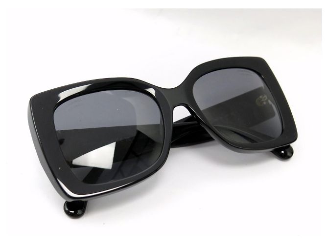 NEUE CHANEL SONNENBRILLE ECKIG 5555 CC LOGO SCHWARZ - Ansicht 10